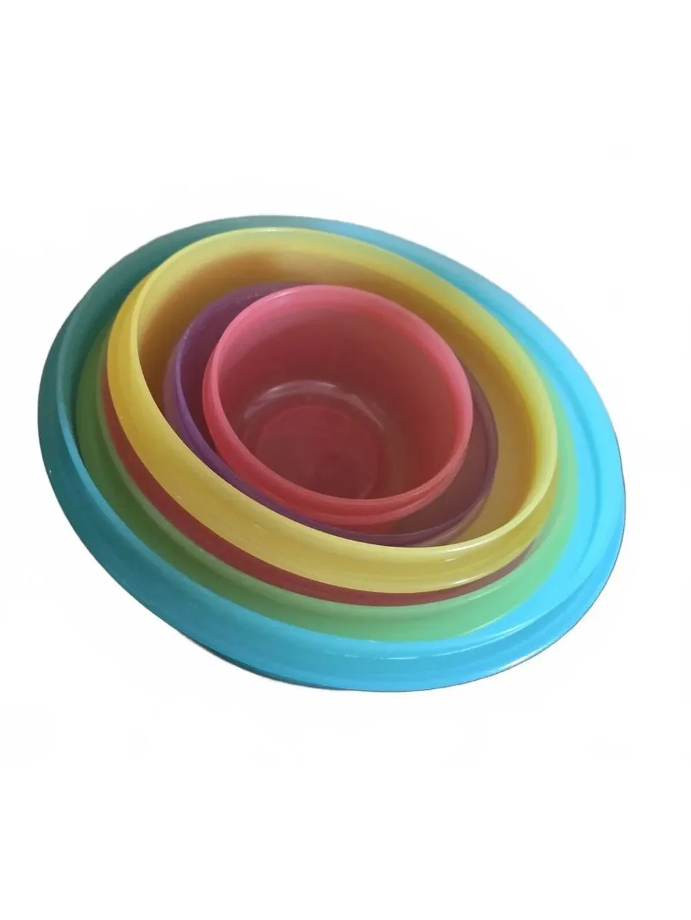 6 Vintage Tupperware Pastel Nesting Mixing Bowls Retro Color